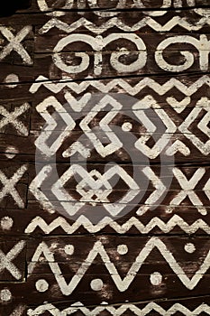 Close up of the decoration and pattern at Painted village of Cicmany, Slovakia